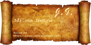 Józsa Indira névjegykártya